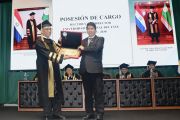 Presidente de la AUPP y Rector de la UNI en el acto de posesión de cargo de Rector y Vicerrector de la UNE