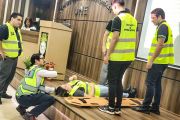 Realizaron practica-simulación de Brigadas de Emergencia en la FCE-UNE 