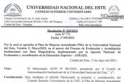 Consejo Superior Universitario aprueba nueva Versión del PMA de la UNE