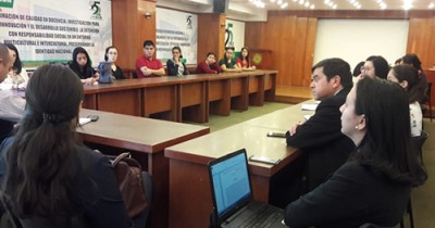 Ilustración 13. Reunión general de los coordinadores de voluntarios por unidad académica, realizada en el Paraninfo del Rectorado el lunes 24 de junio.