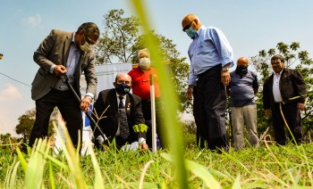 Plantación de árboles de especies nativas, en el Día Mundial de la Limpieza. 