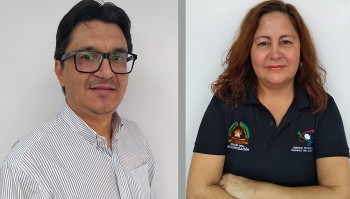 Ing. Carlos Enrique Montiel Careaga; Abg. Mirta  Brítez, docentes de la Universidad Nacional del Este.