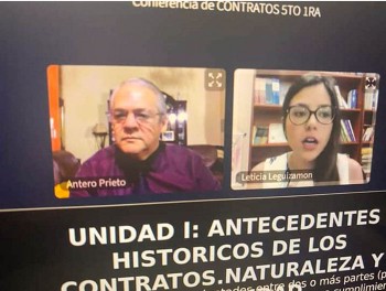 Otra vista de la clase desarrollada entre alumnos y docentes de la Facultad de Derecho y Ciencias Sociales.