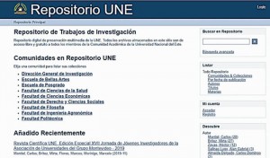 Visualización de la portada del Repositorio UNE.
